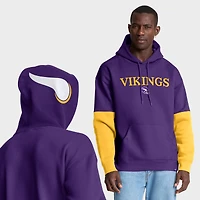 Sweat à capuche rétro violet Fanatics pour homme avec casque des Vikings du Minnesota