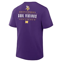 T-shirt violet Fanatics pour homme, motif Legacy des Vikings du Minnesota, avec poche passe