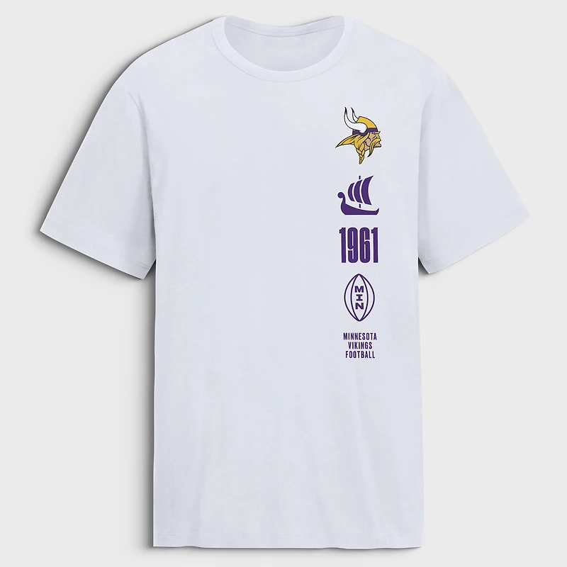 Men's Fanatics White Minnesota Vikings Breaking Tackles Legacy T-Shirt