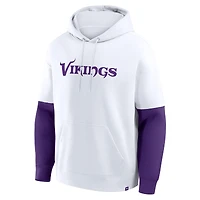 Sweat à capuche blanc Fanatics pour homme avec logo des Vikings du Minnesota