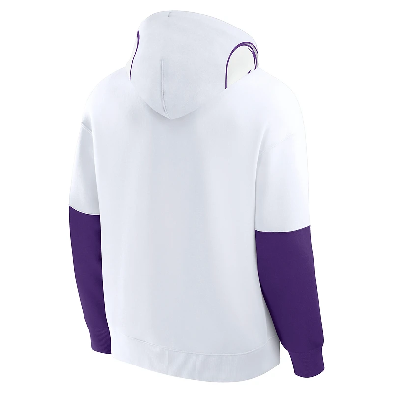 Sweat à capuche blanc Fanatics pour homme avec logo des Vikings du Minnesota