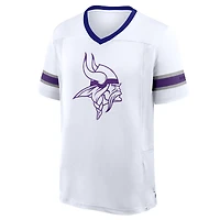 Men's Fanatics White Minnesota Vikings Redzone Hashmark V-Neck T-Shirt