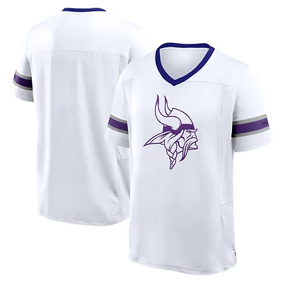 Men's Fanatics White Minnesota Vikings Redzone Hashmark V-Neck T-Shirt