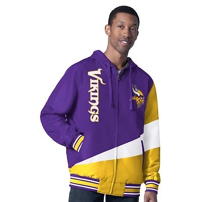 Veste à capuche réversible entièrement zippée G-III Sports by Carl Banks pour homme, violet/anthracite, des Minnesota Vikings, Dual Threat