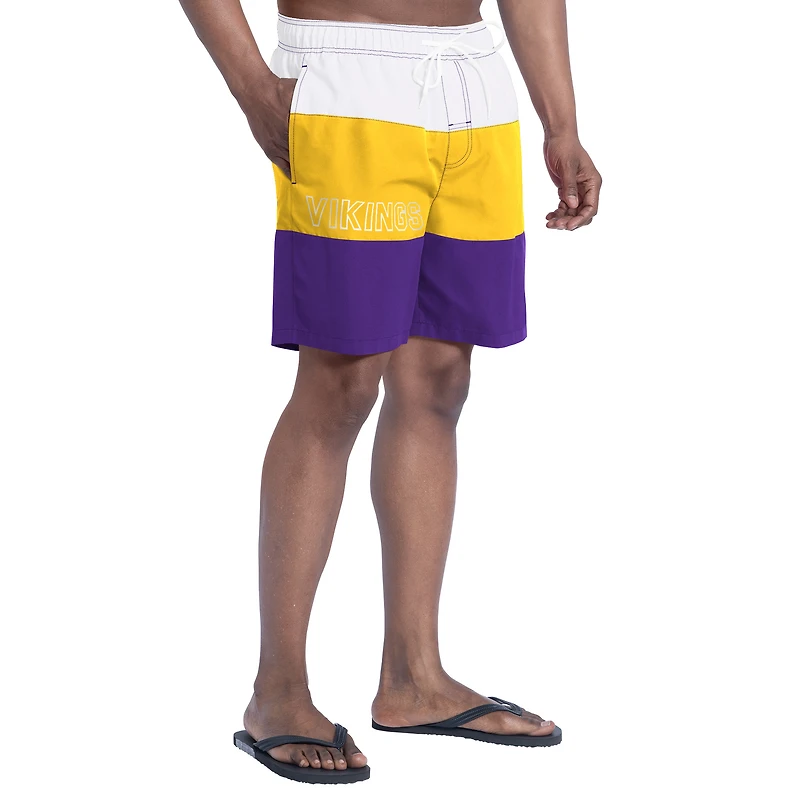 Men's G-III Sports by Carl Banks Purple/Gold Minnesota Vikings Sunrise Volley Swim Shorts