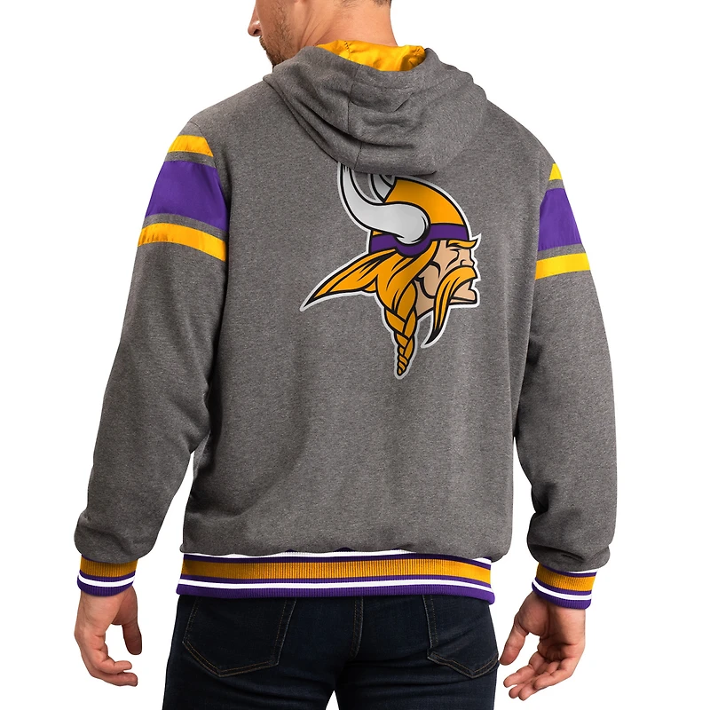 Veste à capuche réversible dos complet pour homme G-III Sports by Carl Banks violet/gris Minnesota Vikings Extreme
