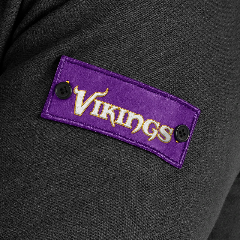 Men's J. Palmer Black Minnesota Vikings QB1 Full-Zip Sweatshirt