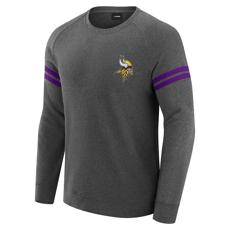 Men's J. Palmer Dark Heather Gray Minnesota Vikings Players Lounge Raglan Tri-Blend Sweatshirt