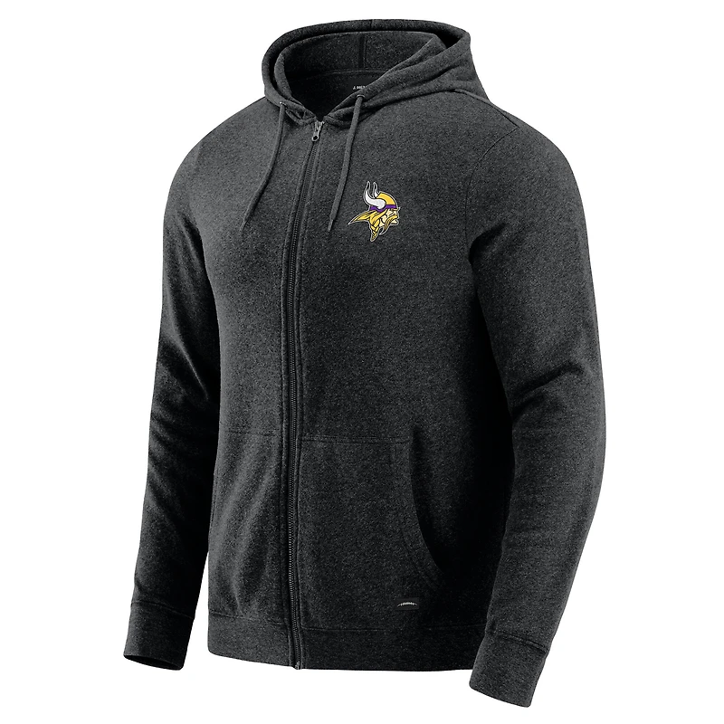 Men's J. Palmer Dark Heather Gray Minnesota Vikings Players Lounge Tri-Blend Full-Zip Hoodie