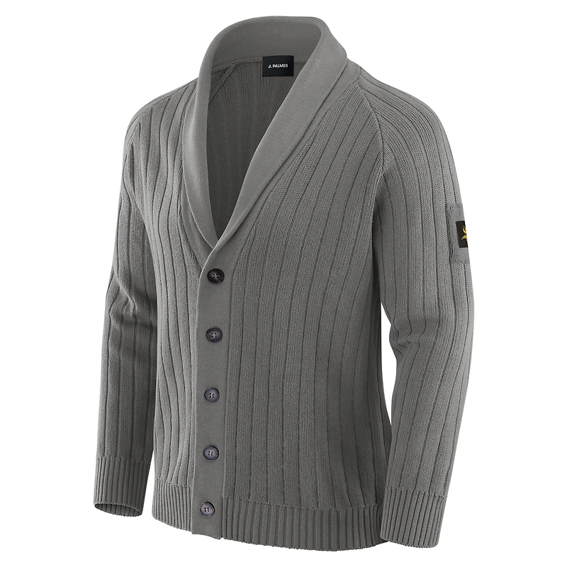 Men's J. Palmer Graphite Minnesota Vikings The Playmaker Cardigan Raglan Sweater