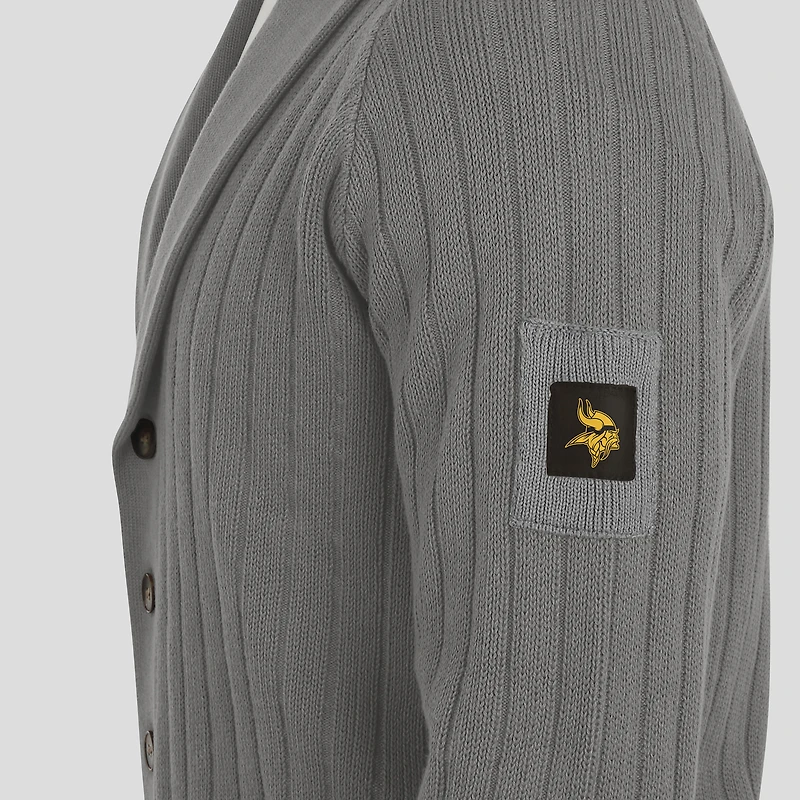 Cardigan raglan The Playmaker pour homme J. Palmer graphite des Vikings du Minnesota