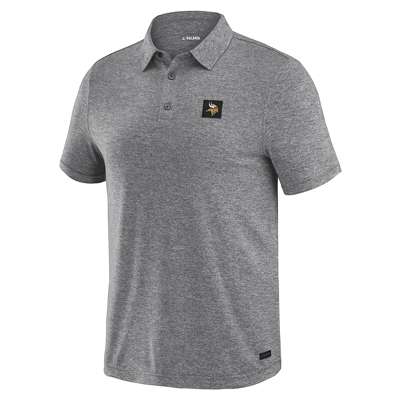 Polo gris chiné J. Palmer pour homme, motif vikings du Minnesota, quatre points
