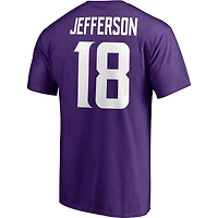 Men's Justin Jefferson Purple Minnesota Vikings Player Icon Name & Number T-Shirt