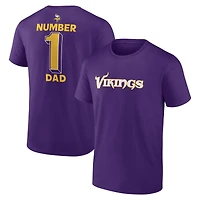 Men's Logo Athletic Purple Minnesota Vikings #1 Dad Jersey T-Shirt