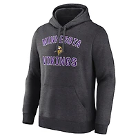 Men's Logo Athletic Heather Charcoal Minnesota Vikings Arch Victory Hoodie