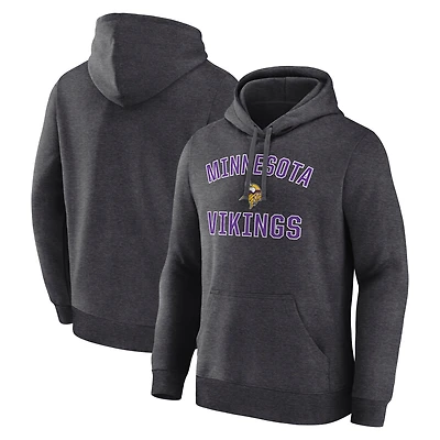Men's Logo Athletic Heather Charcoal Minnesota Vikings Arch Victory Hoodie