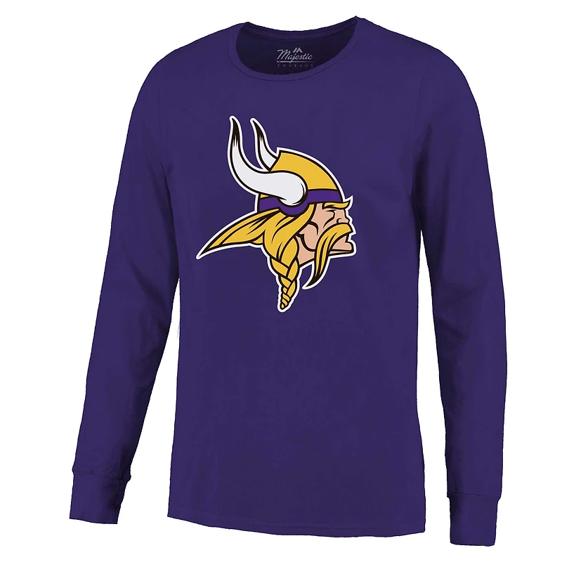 Men's Majestic Threads J.J. McCarthy Purple Minnesota Vikings Name & Number Long Sleeve T-Shirt