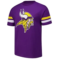 T-shirt surdimensionné violet Majestic Threads J.J. McCarthy pour homme, avec nom et numéro des Vikings du Minnesota