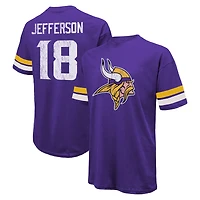 Men's Majestic Threads Justin Jefferson Purple Minnesota Vikings Name & Number Oversized Fit T-Shirt