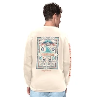 T-shirt Henley à manches longues pour homme, couleur crème Margaritaville, Minnesota Vikings