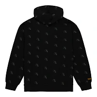 Men's Mitchell & Ness Black Minnesota Vikings Allover Print Fleece Pullover Hoodie