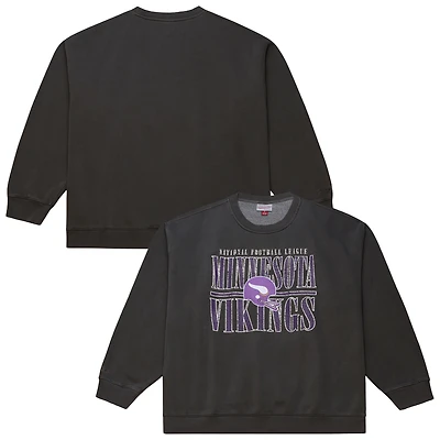 Sweat-shirt noir à logo vintage Minnesota Vikings pour homme Mitchell & Ness