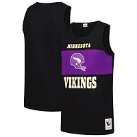 Men's Mitchell & Ness Black Minnesota Vikings Retro Colorblock Tank Top