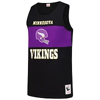 Men's Mitchell & Ness Black Minnesota Vikings Retro Colorblock Tank Top