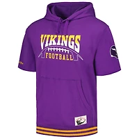 Men's Mitchell & Ness Purple Minnesota Vikings Pre-Game Short Sleeve Pullover Hoodie