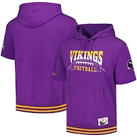 Sweat à capuche violet manches courtes d'avant-match des Vikings du Minnesota Mitchell & Ness pour hommes