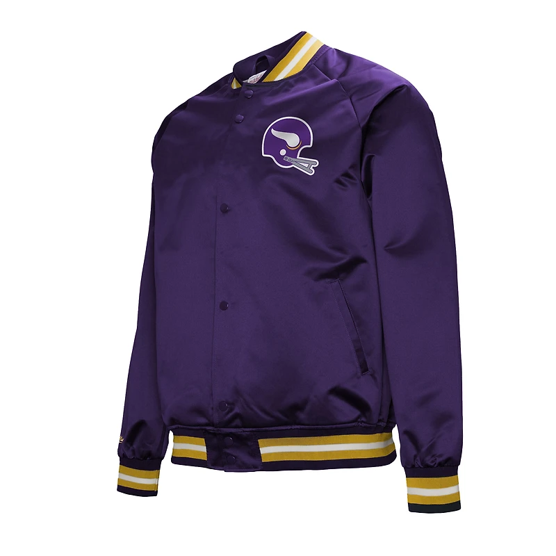 Veste à boutons-pression doubles en satin violet Minnesota Vikings de Mitchell & Ness pour homme