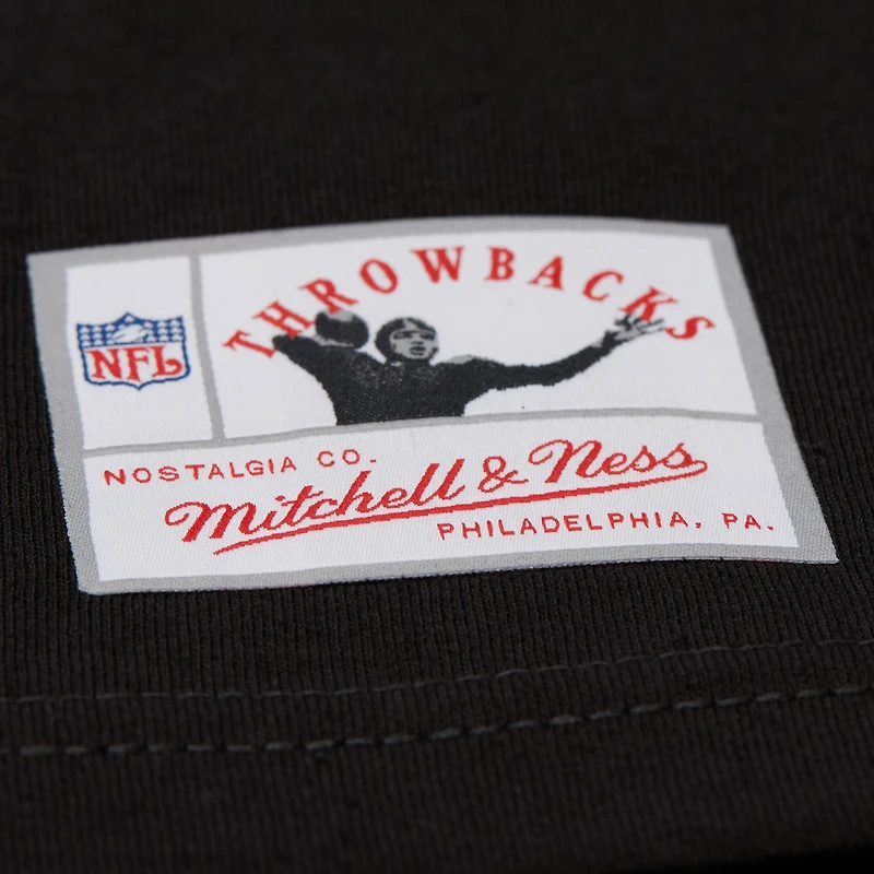 T-shirt graphique noir Mitchell & Ness Randy Moss pour homme, joueur des Vikings du Minnesota, avec inscription « Cheat Up »