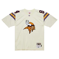 Men's Mitchell & Ness Randy Moss Cream Minnesota Vikings Chainstitch Legacy Jersey