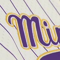 Men's Mitchell & Ness Randy Moss Cream Minnesota Vikings Name Number Mesh Button-Up Baseball Jersey
