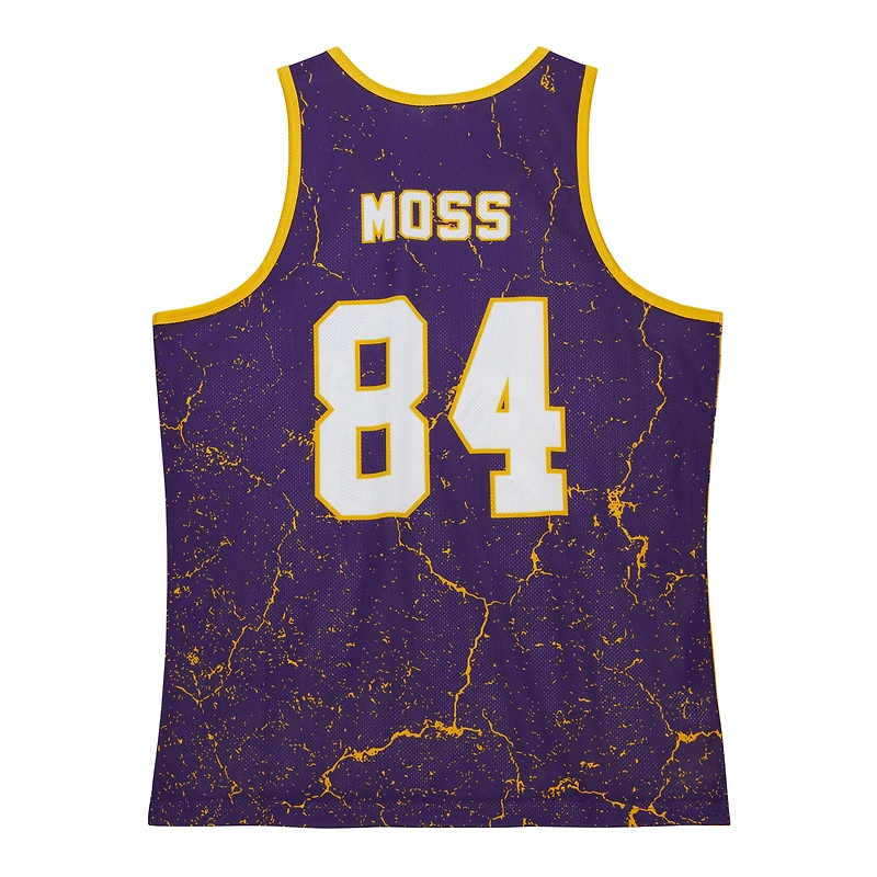 Débardeur violet Mitchell & Ness Randy Moss pour hommes Minnesota Vikings 1998 Player Burst