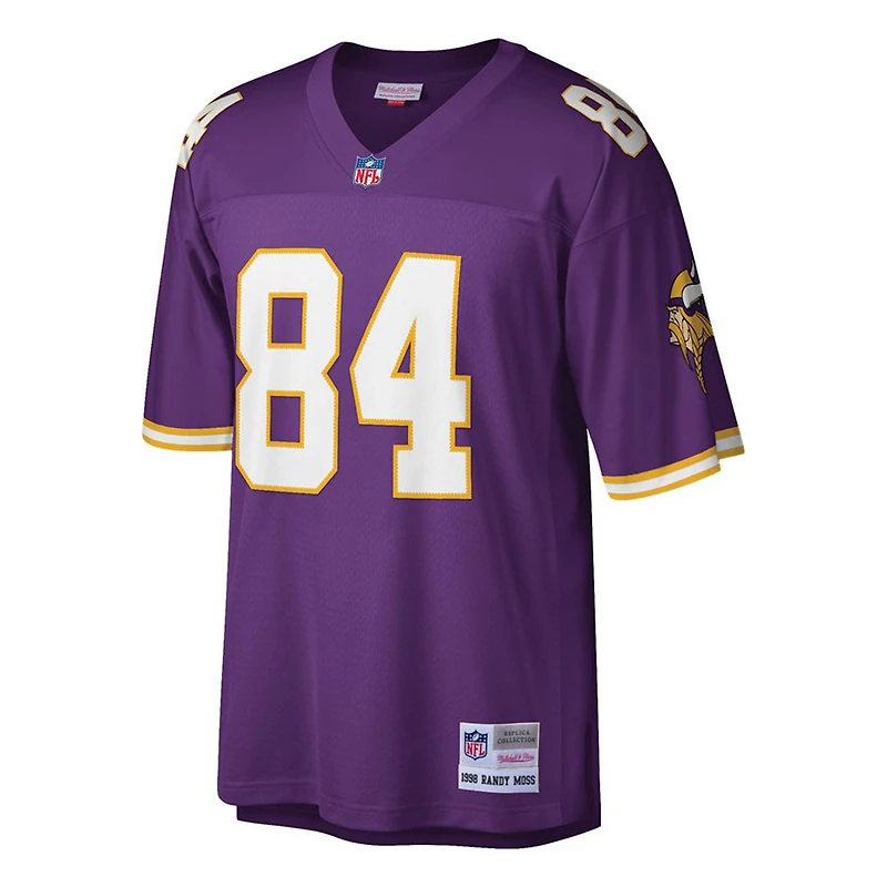 Maillot de joueur retraité Mitchell & Ness Randy Moss blanc Minnesota Vikings Big Tall 1998 Legacy pour hommes
