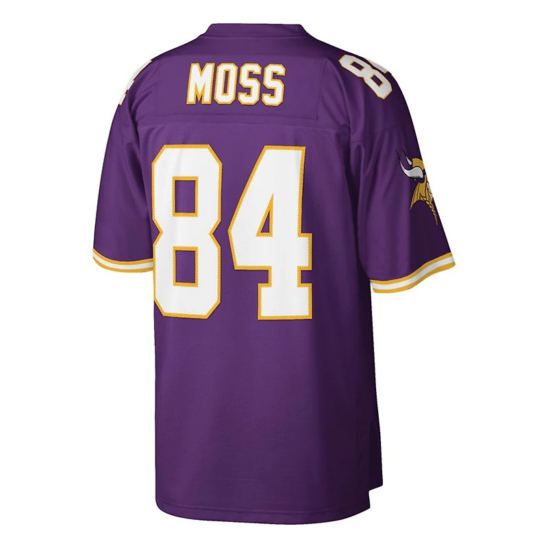 Maillot de réplique joueur retraité Mitchell & Ness Randy Moss violet Minnesota Vikings Big Tall 1998 pour hommes