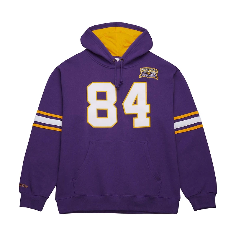 Men's Mitchell & Ness Randy Moss Purple Minnesota Vikings Retired Player Name Number Pullover Hoodie
