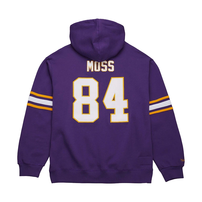 Men's Mitchell & Ness Randy Moss Purple Minnesota Vikings Retired Player Name Number Pullover Hoodie