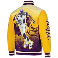 Men's Mitchell & Ness Randy Moss Purple Minnesota Vikings Retired Player Satin Full-Zip Jacket