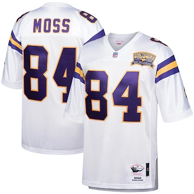 Maillot de joueur retraité authentique Mitchell & Ness Randy Moss blanc Minnesota Vikings 2000 pour hommes