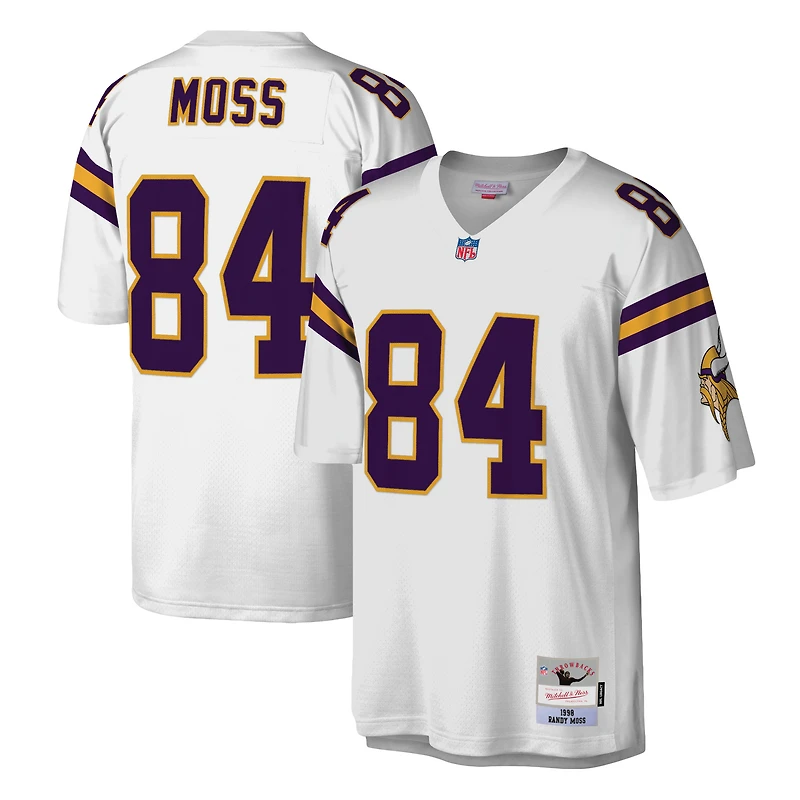 Maillot réplique Mitchell & Ness Randy Moss blanc Minnesota Vikings Legacy pour hommes