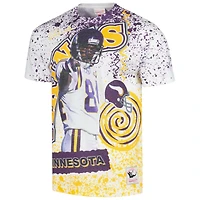 Men's Mitchell & Ness Randy Moss White Minnesota Vikings Retired Player Name Number Burst T-Shirt