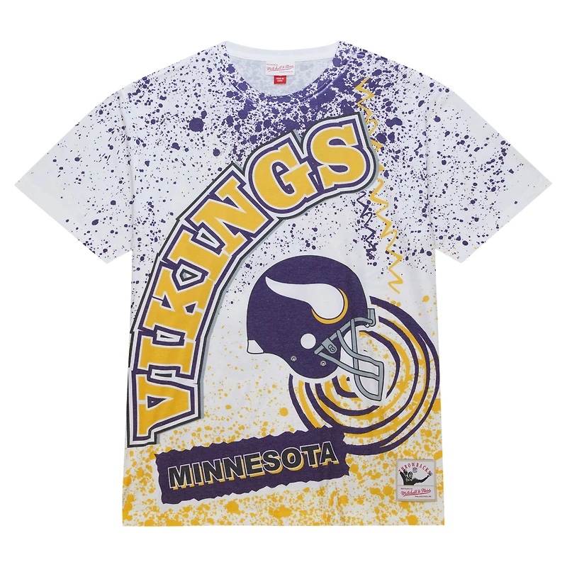 T-shirt sublimé blanc Mitchell & Ness Minnesota Vikings Team Burst pour hommes