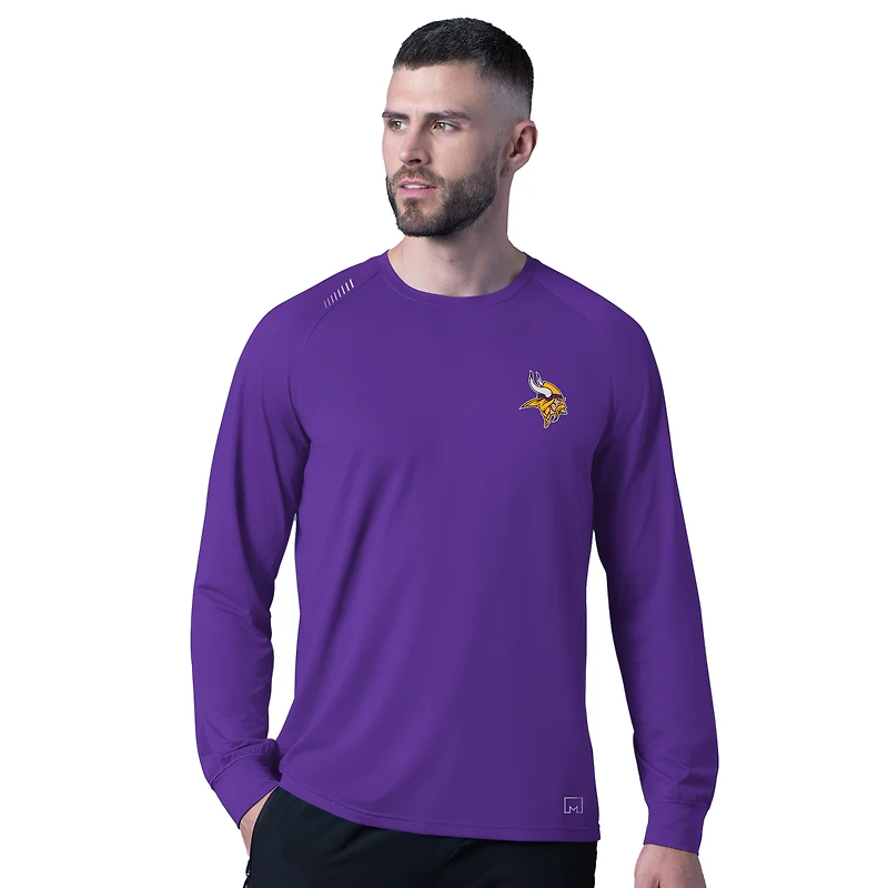 T-shirt à manches longues violet MSX par Michael Strahan pour homme, attaquant des Vikings du Minnesota