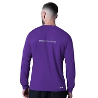 T-shirt à manches longues violet MSX par Michael Strahan pour homme, attaquant des Vikings du Minnesota