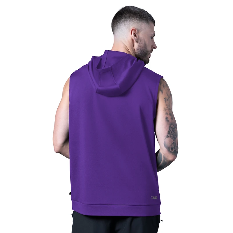 Men's MSX by Michael Strahan Purple Minnesota Vikings Tri-Blend Rebound Sleeveless Hoodie