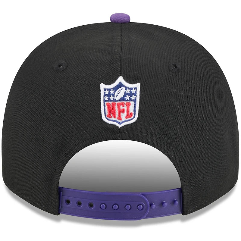 Men's New Era Black/Purple Minnesota Vikings 2025 NFL Draft 9FIFTY A-Frame Snapback Hat