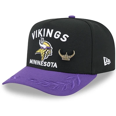 Men's New Era Black/Purple Minnesota Vikings 2025 NFL Draft On Stage A-Frame 59FIFTY Fitted Hat