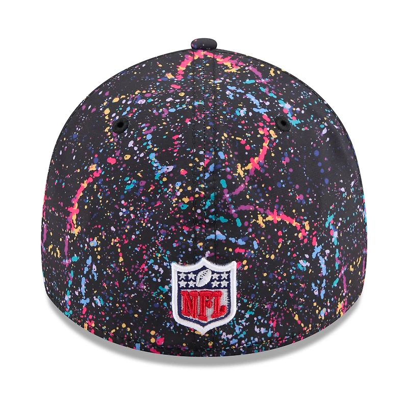 Casquette New Era noire Minnesota Vikings 2025 NFL Crucial Catch 39THIRTY Flex pour homme